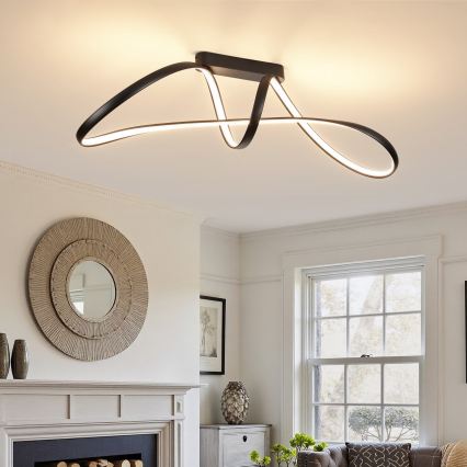 Brilagi - LED zatemljiv pritrjen stropni lestenec TWISTER LED/60W/230V 3000-6000K črna + daljinski upravljalnik