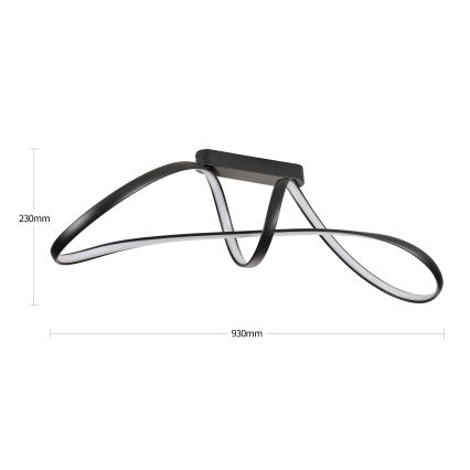 Brilagi - LED zatemljiv pritrjen stropni lestenec TWISTER LED/60W/230V 3000-6000K črna + daljinski upravljalnik