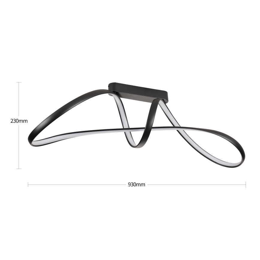 Brilagi - LED zatemljiv pritrjen stropni lestenec TWISTER LED/60W/230V 3000-6000K črna + daljinski upravljalnik