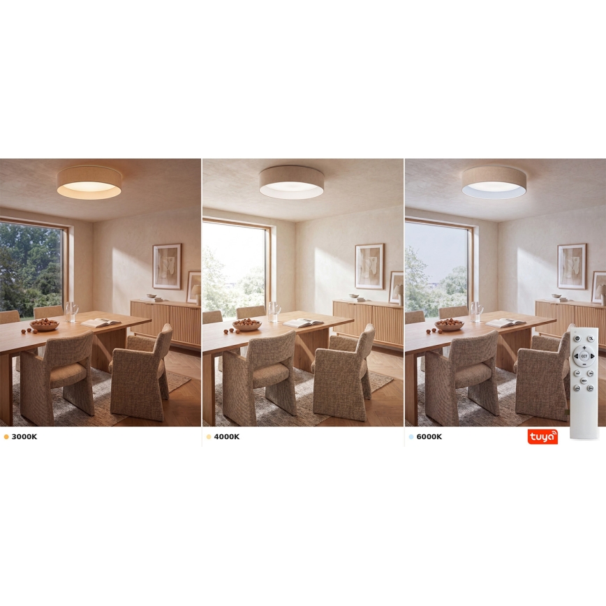 Brilagi - LED stropna svetilka z možnostjo zatemnitve VELVET SMARTIX STARS LED/36W/230V 3000-6000K premer 55 cm kremna Wi-Fi Tuya Beacon + daljinski upravljalnik