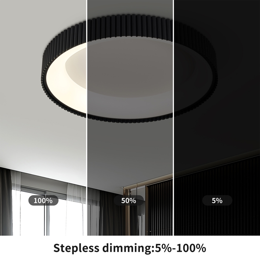 Brilagi - LED Zatemnljivo stropno svetilo FALCON MODERN LED/54W/230V 3000-6500K pr. 60 cm črna + daljinski upravljalnik