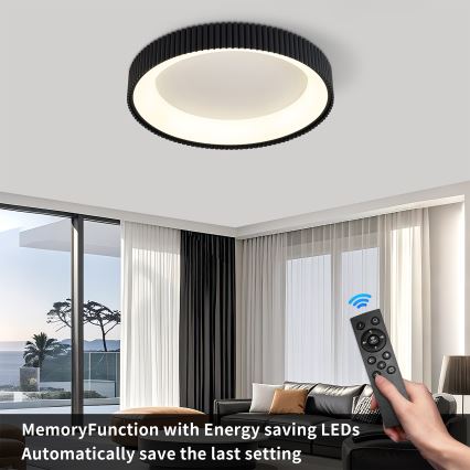 Brilagi - LED Zatemnljivo stropno svetilo FALCON MODERN LED/54W/230V 3000-6500K pr. 60 cm črna + daljinski upravljalnik