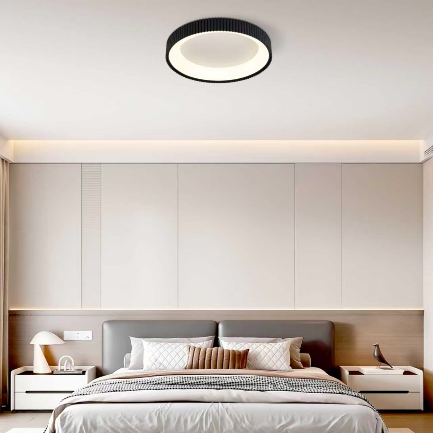 Brilagi - LED Zatemnljivo stropno svetilo FALCON MODERN LED/54W/230V 3000-6500K pr. 60 cm črna + daljinski upravljalnik