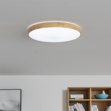 Brilagi - LED zatemnjevalna stropna svetilka MANAROLA LED/24W/230V premer 42 cm 3000-6500K hrast + daljinski upravljalnik