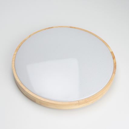 Brilagi - zatemnjiva LED stropna svetilka PINE LED/24W/230V, les, premer 42 cm, 3000-6500K + daljinski upravljalnik