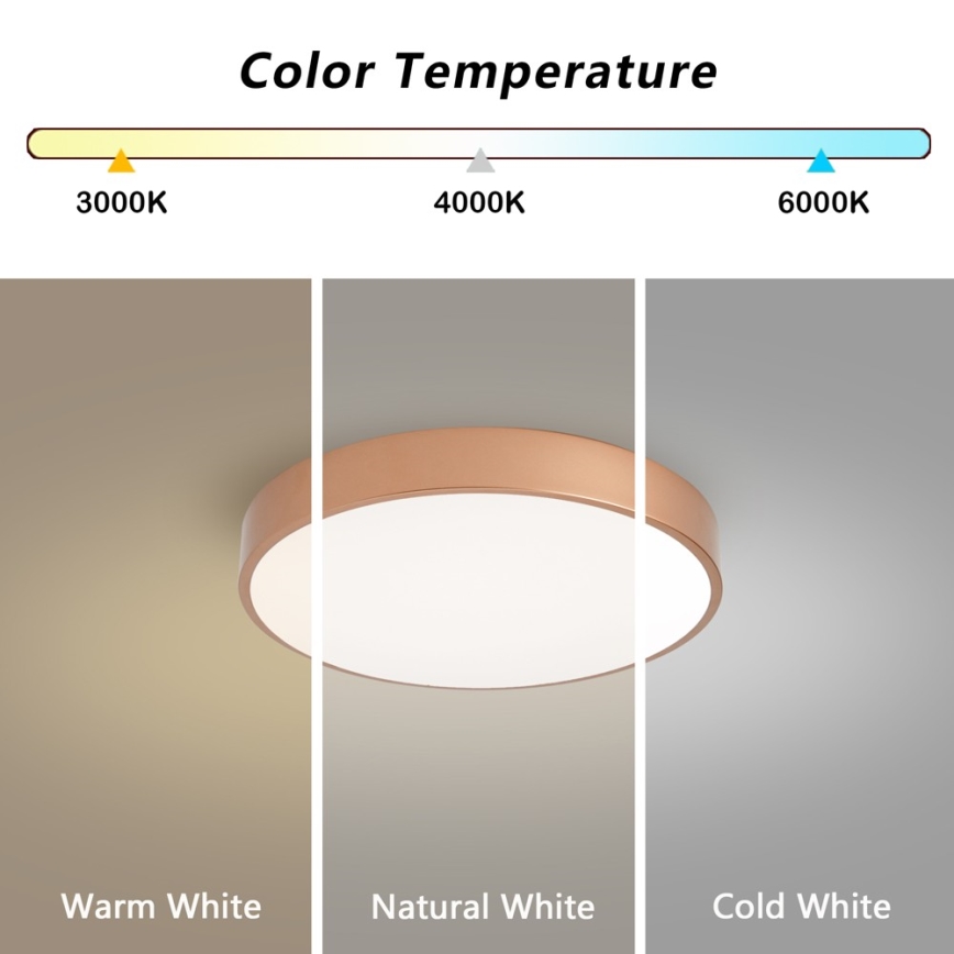 Brilagi - LED zatemnljivo stropno svetilo POOL LED/48W/230V 3000-6000K premer 40 cm bronasto + daljinski upravljalnik
