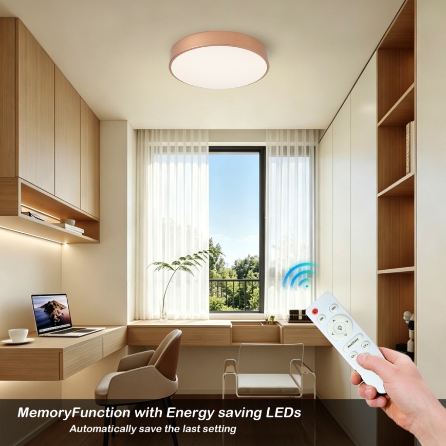 Brilagi - LED zatemnljivo stropno svetilo POOL LED/48W/230V 3000-6000K premer 40 cm bronasto + daljinski upravljalnik