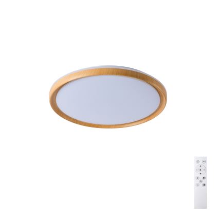 Brilagi - LED zatemnjiva stropna svetilka RIVO LED/72W/230V 3000-6000K v lesnem dekorju premer 50 cm + daljinski upravljalnik