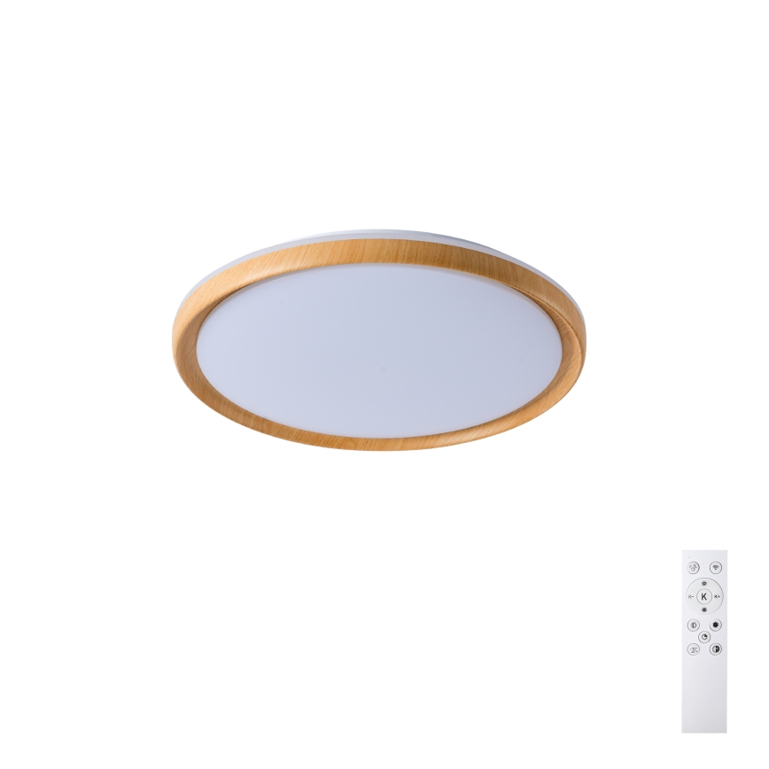 Brilagi - LED zatemnjiva stropna svetilka RIVO LED/72W/230V 3000-6000K v lesnem dekorju premer 50 cm + daljinski upravljalnik