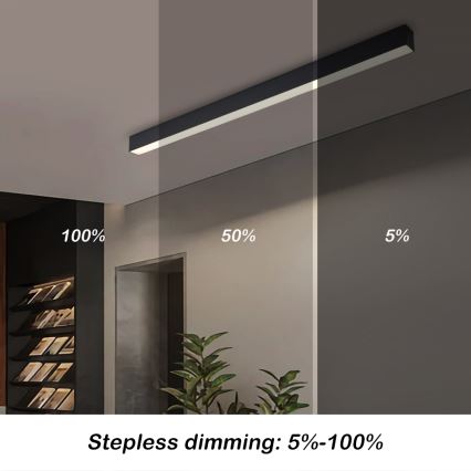 Brilagi - LED stropna svetilka z možnostjo zatemnitve SLEEKLINE SMART LED/40W/230V 3000-6000K Wi-Fi Tuya črna + daljinski upravljalnik
