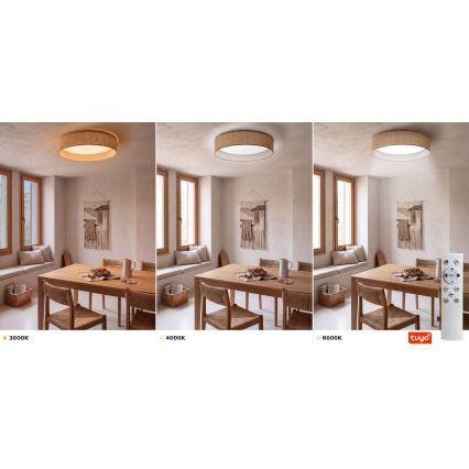 Brilagi - LED zatemnljivo stropno svetilo VELVET SMARTIX STARS LED/36W/230V 3000-6000K premer 55 cm bež Wi-Fi Tuya Beacon + daljinski upravljalnik