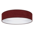 Brilagi - LED zatemnjevalna stropna svetilka VELVET SMARTIX LED/24W/230V 3000-6000K premer 45 cm bordo Wi-Fi Tuya Beacon + daljinski upravljalnik