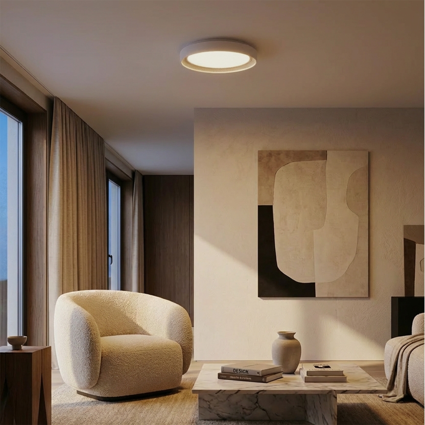 Brilagi - Zatemnjevalna LED stropna svetilka WALDO LED/48W/230V 3000-6500K premer 40 cm bela/srebrna + daljinski upravljalnik
