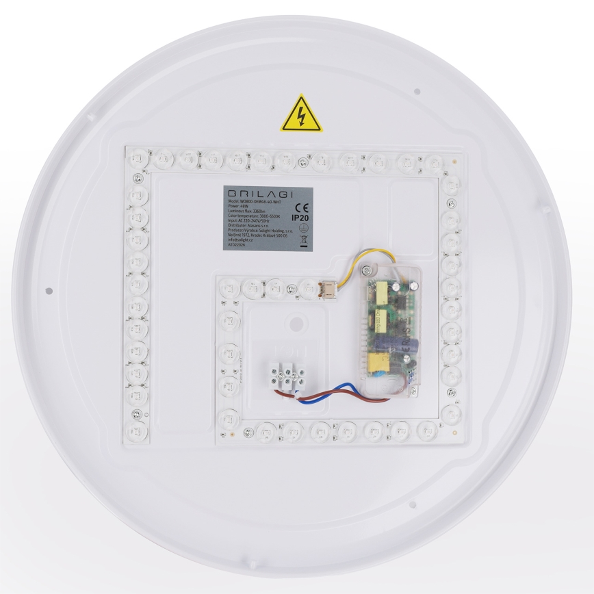 Brilagi - Zatemnjevalna LED stropna svetilka WALDO LED/48W/230V 3000-6500K premer 40 cm bela/srebrna + daljinski upravljalnik