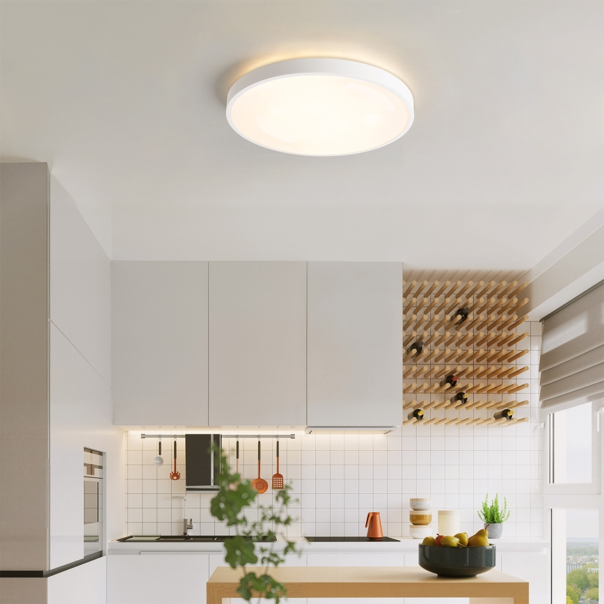 Brilagi - LED zatemnjiva stropna svetilka GLASS POOL DOUBLE LED/48W/230V 3000-6000K 40 cm bela + daljinski upravljalnik