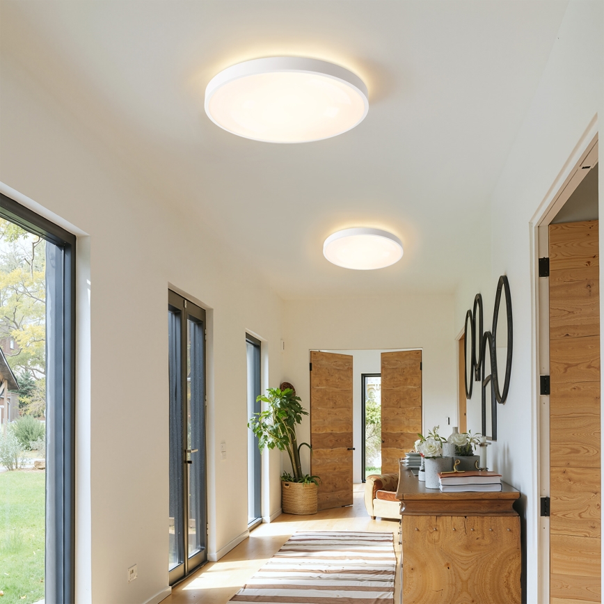 Brilagi - LED zatemnjiva stropna svetilka GLASS POOL DOUBLE LED/48W/230V 3000-6000K 40 cm bela + daljinski upravljalnik