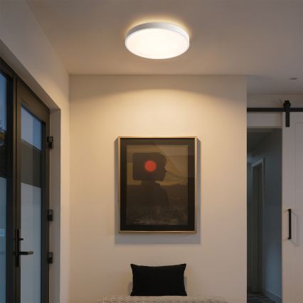 Brilagi - LED zatemnjiva stropna svetilka GLASS POOL DOUBLE LED/48W/230V 3000-6000K 40 cm bela + daljinski upravljalnik