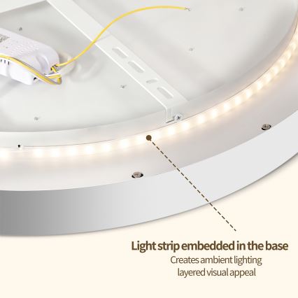 Brilagi - LED zatemnjiva stropna svetilka GLASS POOL DOUBLE LED/48W/230V 3000-6000K 40 cm bela + daljinski upravljalnik