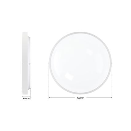 Brilagi - LED zatemnjiva stropna svetilka GLASS POOL DOUBLE LED/48W/230V 3000-6000K 40 cm bela + daljinski upravljalnik