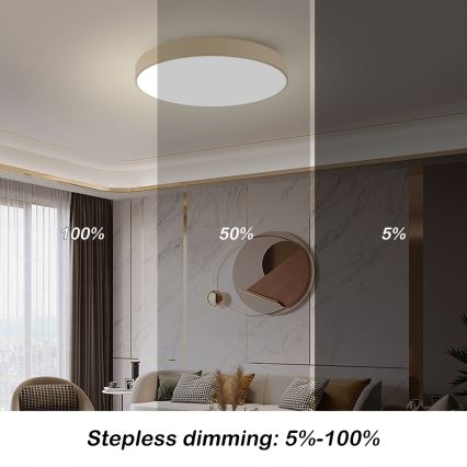 Brilagi - LED stropna svetilka POOL SMART z zatemnitvijo LED/100W/230V 3000-6000K 80 cm bež Wi-Fi Tuya + z daljinskim upravljalnikom