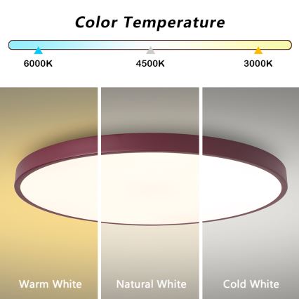 Brilagi - LED svetilka z zatemnitvijo POOL SMART LED/128W/230V, premer 100 cm, 3000-6000K, Wi-Fi Tuya + daljinski upravljalnik, bordo