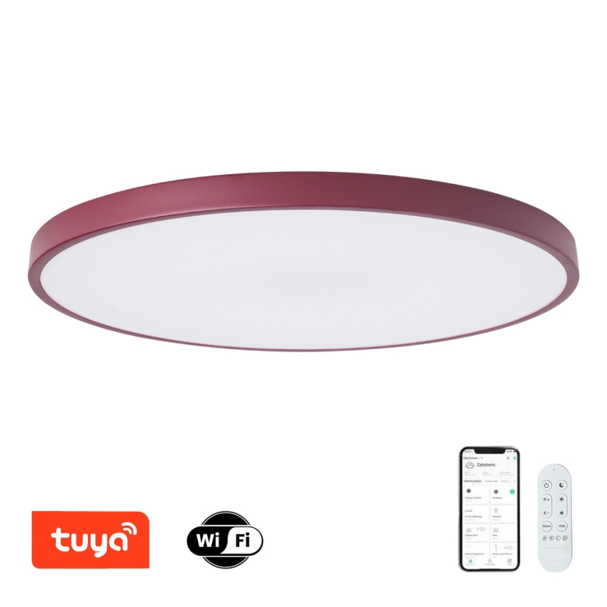 Brilagi - LED svetilka z zatemnitvijo POOL SMART LED/128W/230V, premer 100 cm, 3000-6000K, Wi-Fi Tuya + daljinski upravljalnik, bordo