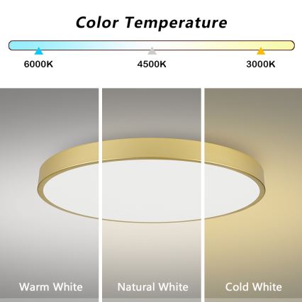 Brilagi - LED zatemnljivo stropno svetilo POOL SMART LED/128W/230V 3000-6000K 100 cm zlato Wi-Fi Tuya + daljinski upravljalnik