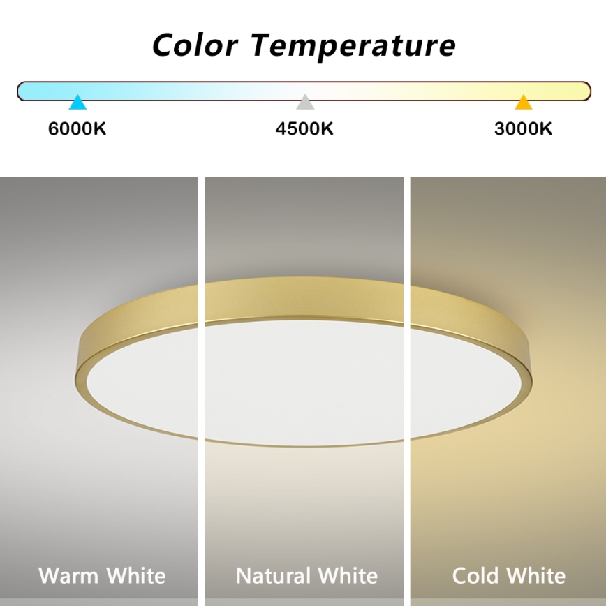 Brilagi - LED zatemnljivo stropno svetilo POOL SMART LED/128W/230V 3000-6000K 100 cm zlato Wi-Fi Tuya + daljinski upravljalnik