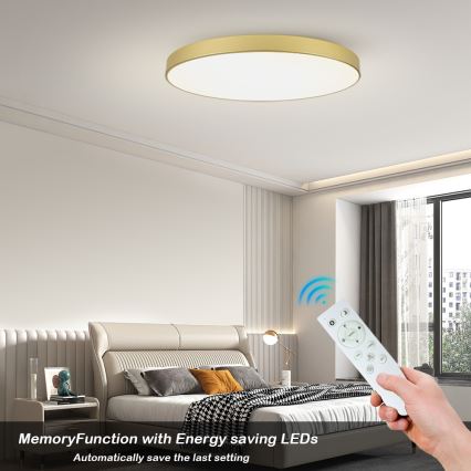 Brilagi - LED zatemnljivo stropno svetilo POOL SMART LED/128W/230V 3000-6000K 100 cm zlato Wi-Fi Tuya + daljinski upravljalnik