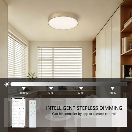 BRILAGI - Zatemnjevalna LED stropna svetilka POOL SMART LED/48W/230V 3000-6000K premer 40 cm Wi-Fi Tuya zlata + daljinski upravljalnik