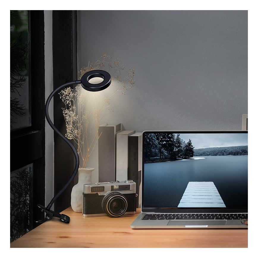 Brilagi -LED Zatemnjevalna svetilka s sponko ORBELA LED/8W/5V 3000/4000/5000K črna