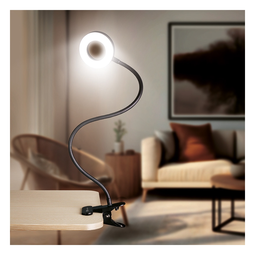 Brilagi -LED Zatemnjevalna svetilka s sponko ORBELA LED/8W/5V 3000/4000/5000K črna