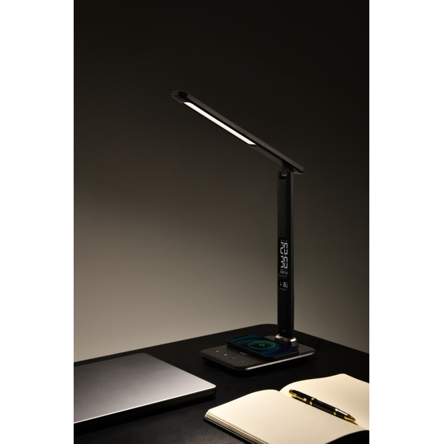 Brilagi - Zatemnjiva LED namizna svetilka z brezžičnim polnjenjem Qi in USB REGINA LED/8,5W/230V črna