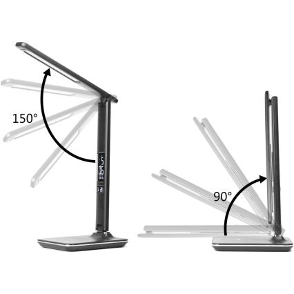 Brilagi - Zatemnjiva LED namizna svetilka z brezžičnim polnjenjem Qi in USB REGINA LED/8,5W/230V črna