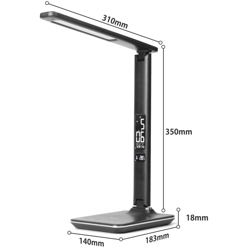 Brilagi - Zatemnjiva LED namizna svetilka z brezžičnim polnjenjem Qi in USB REGINA LED/8,5W/230V črna