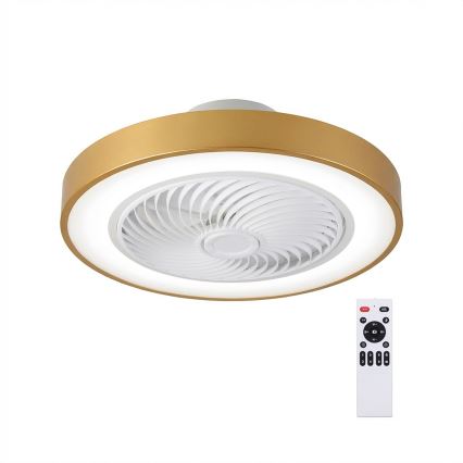 Brilagi - LED zatemnilna stropna svetilka z ventilatorjem LED/38W/230V 3000-6500K, premer 50 cm, zlata + daljinski upravljalnik