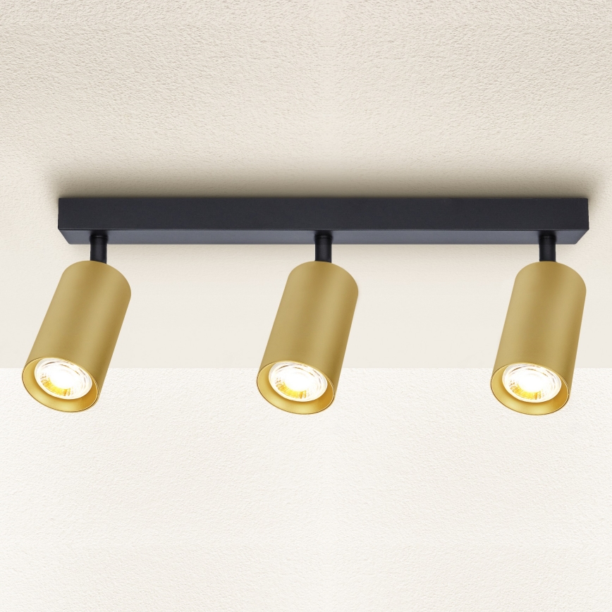 Brilagi - LED zatemnjevalna točkovna svetilka SELE GOLDEN 3xGU10/6,5W/230V 2700-6500K črna/zlata