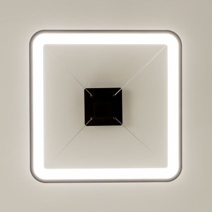 Brilagi - Zatemljiv viseči LED lestenec na jekleni vrvici FALCON SLIM LED/50W/230V 3000-6500K 50x50 cm črna + daljinski upravljalnik