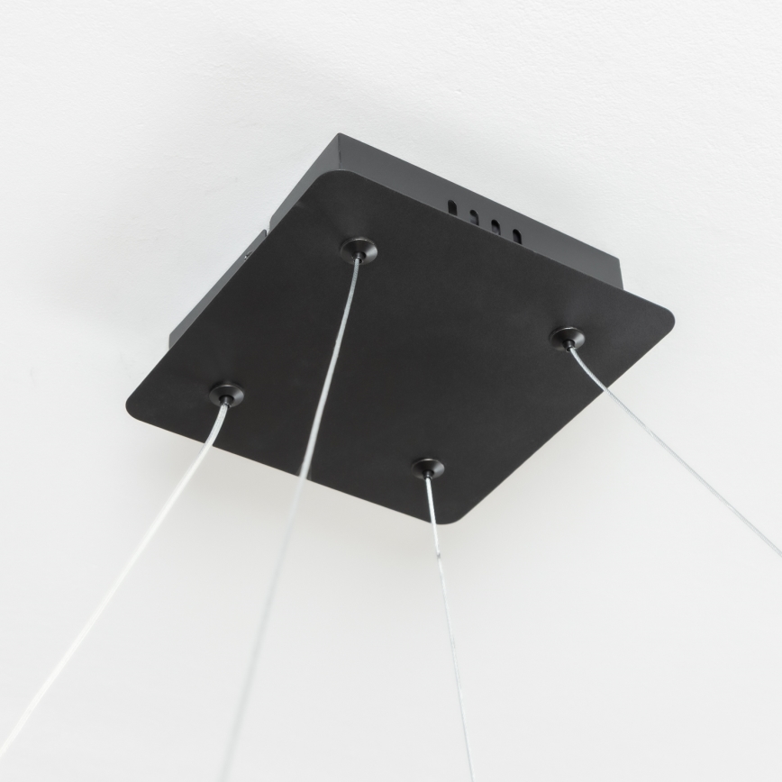 Brilagi - Zatemljiv viseči LED lestenec na jekleni vrvici FALCON SLIM LED/50W/230V 3000-6500K 50x50 cm črna + daljinski upravljalnik