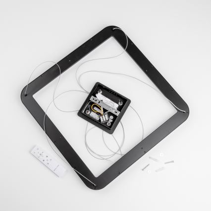 Brilagi - Zatemljiv viseči LED lestenec na jekleni vrvici FALCON SLIM LED/50W/230V 3000-6500K 50x50 cm črna + daljinski upravljalnik