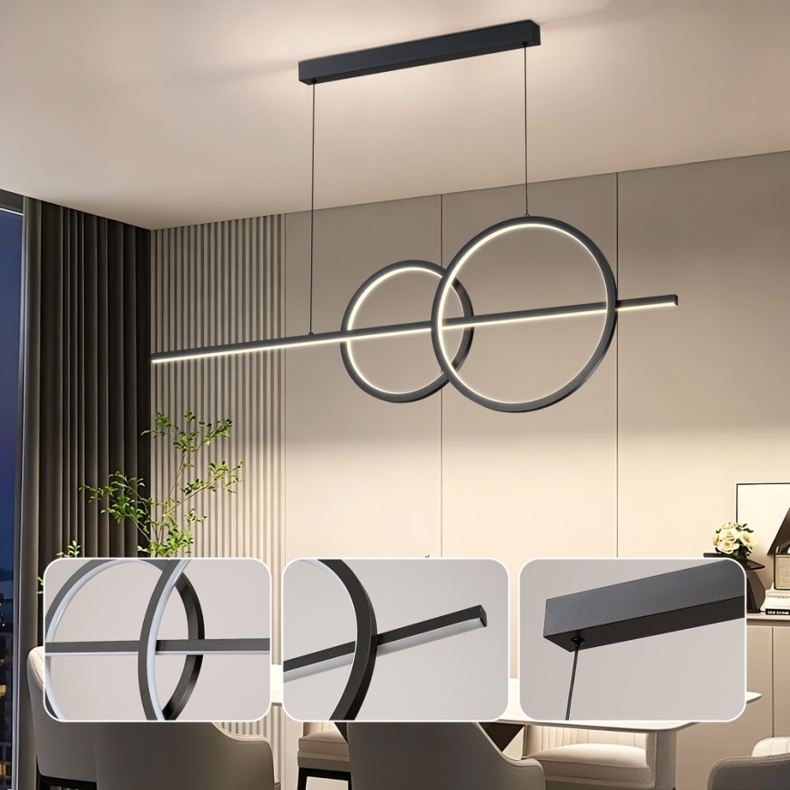 BRILAGI - LED zatemljiv lestenec na kablu SIGNATURE LED/53W/230V 3000-6000K 120 cm črna + daljinski upravljalnik