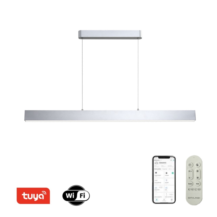 Brilagi - LED zatemnjevalna viseča svetilka na kablu SLEEKLINE SMART LED/40W/230V 3000-6000K Wi-Fi Tuya srebrna + daljinski upravljalnik