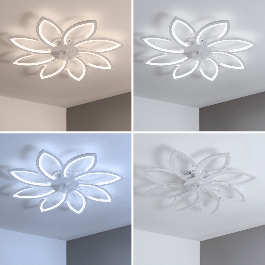 Brilagi - LED stropni ventilator z možnostjo zatemnitve, LED/43W/230V, premer 90 cm, bel, z daljinskim upravljalnikom