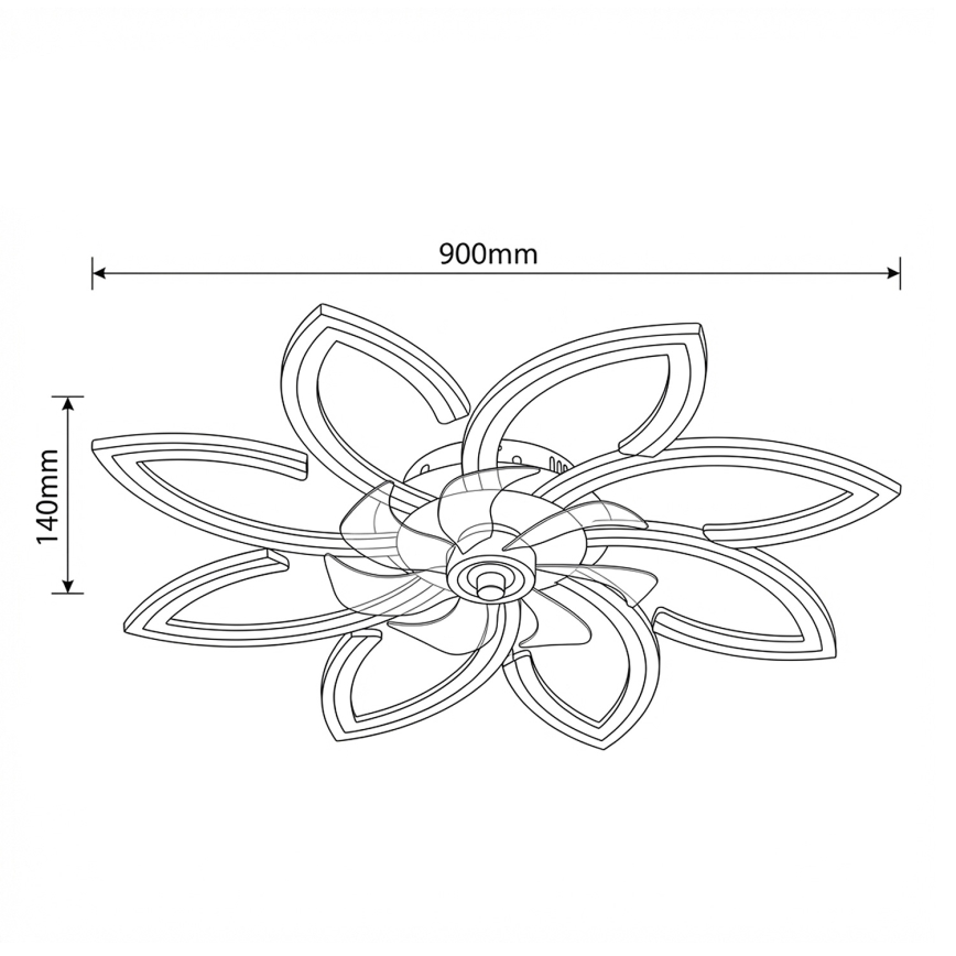 Brilagi - LED stropni ventilator z možnostjo zatemnitve, LED/43W/230V, premer 90 cm, bel, z daljinskim upravljalnikom