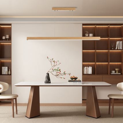 Brilagi - LED viseča svetilka na kablu OAK SMART s funkcijo zatemnitve, LED/30W/230V, Wi‑Fi Tuya, hrast + daljinski upravljalnik