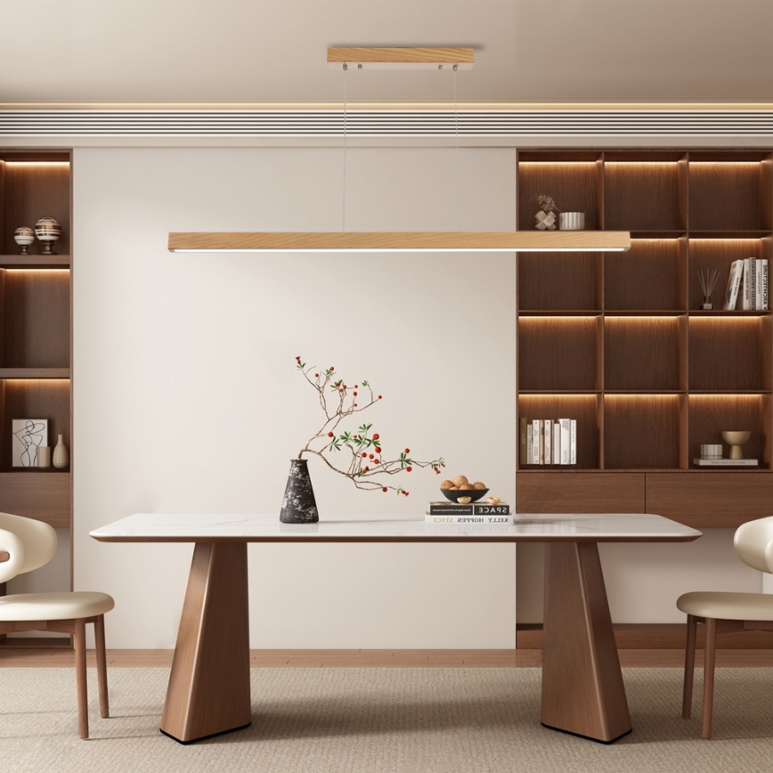 Brilagi - LED viseča svetilka na kablu OAK SMART s funkcijo zatemnitve, LED/30W/230V, Wi‑Fi Tuya, hrast + daljinski upravljalnik