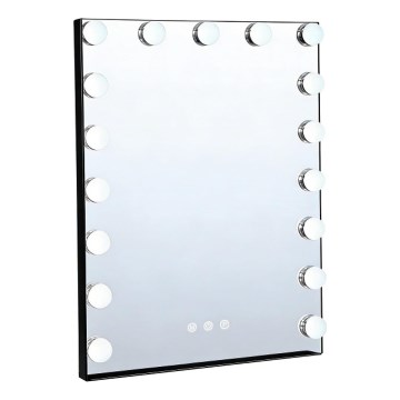 Brilagi - LED zatemnjevalno ličilno ogledalo HOLLYWOOD LED/15W/230V 3000/4000/6500K 55x70 cm črna