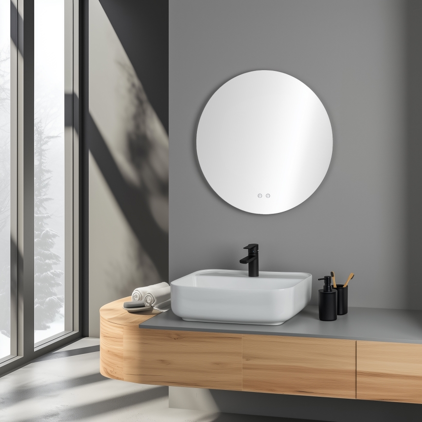 Brilagi - LED ogrevano kopalniško ogledalo DEMI ECO LED/12W/230V premer 60 cm IP44 CRI 90 zatemnljivo + CCT