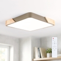 BRILAGI - LED zatemnjevalno stropno svetilo PILANA SQUARE LED/48W/230V 3000-6500K hrast/bež 42x42 cm + daljinski upravljalnik