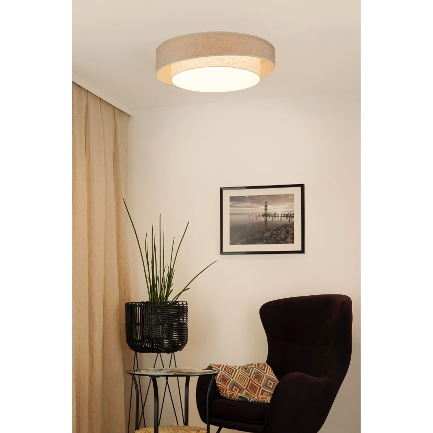 Brilagi - LED zatemnljivo stropno svetilo DOVER SHINE LED/24W/230V Ø 60 cm 3000/4000/6500K siva/kremna + daljinski upravljalnik